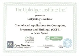 Upledger Institute Certificate — CST in Pregnancy